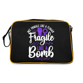 Feminist Not Fragile Like A Flower - Retro Tasche - Schwarz/Gold - Hinten