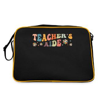 Groovy Teacher's Aide Assistentin des Lehrers - Retro Tasche - Schwarz/Gold - Hinten