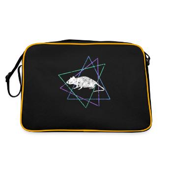 Maus - Retro Tasche - Schwarz/Gold - Hinten