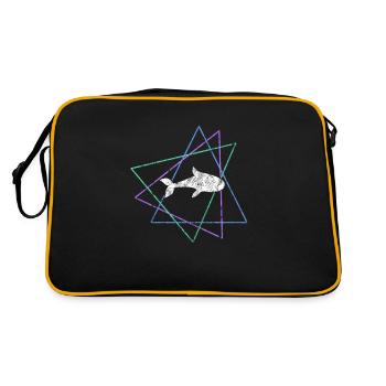 Fisch - Retro Tasche - Schwarz/Gold - Hinten
