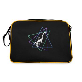 Eidechse - Retro Tasche - Schwarz/Gold - Hinten