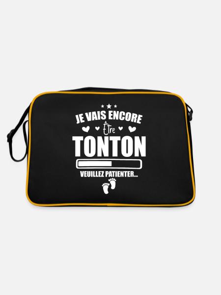 Je Vais Encore être Tonton - Nouveau Tonton Cadeau - Sac Retro - noir/or - Dos