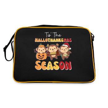 Tis' the Hallothanksmas Season Monkey - Retro Bag - black/gold - Back