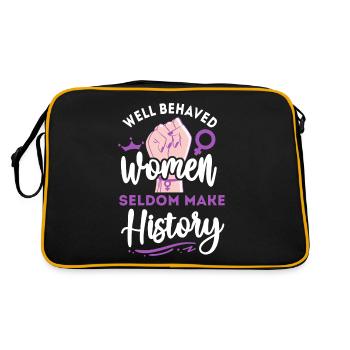 Feminist Well Behaved Women Seldom - Retro Bag - black/gold - Back
