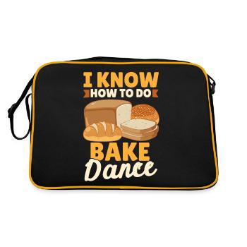 Funny bread baking baker - Retro Bag - black/gold - Back