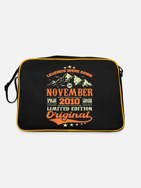 Legendär seit November 2010 - limitierte Auflage - Retro Tasche - Schwarz/Gold - Hinten