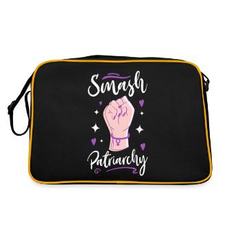Feminist Smash Patriarchy - Retro Tasche - Schwarz/Gold - Hinten