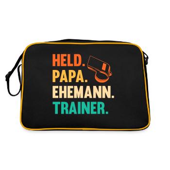 Vater Papa Trainer - Retro Tasche - Schwarz/Gold - Hinten