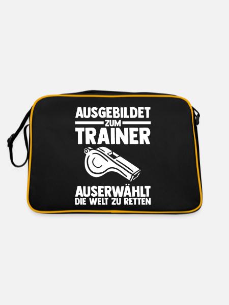 Sportmannschaft Trainer - Retro Tasche - Schwarz/Gold - Hinten