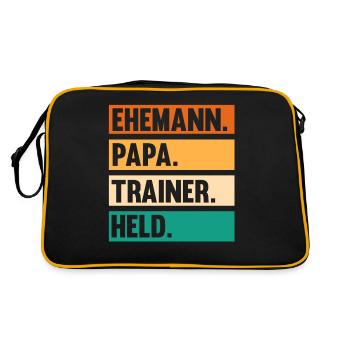 Papa Vater Trainer - Retro Tasche - Schwarz/Gold - Hinten
