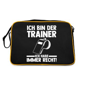 Sportmannschaft Trainer - Retro Tasche - Schwarz/Gold - Hinten