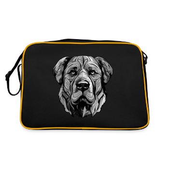 Kangal Hund Portrait - Retro Tasche - Schwarz/Gold - Hinten