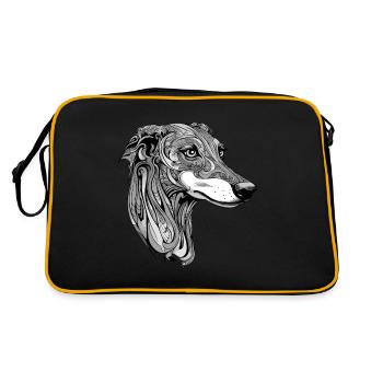 Portrait de chien Greyhound - Sac Retro - noir/or - Dos