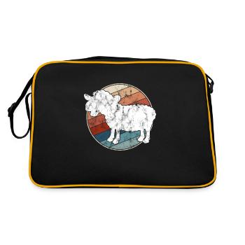 Schaf Retro - Retro Tasche - Schwarz/Gold - Hinten