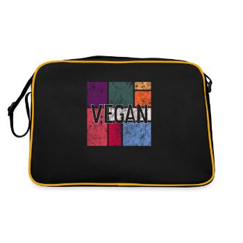 Végétalien - Sac Retro - noir/or - Dos