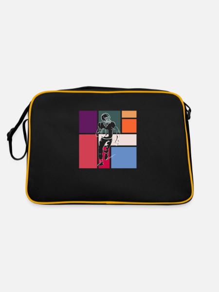 Football - Retro Tasche - Schwarz/Gold - Hinten