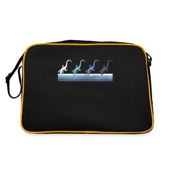 Eidechse - Retro Tasche - Schwarz/Gold - Hinten