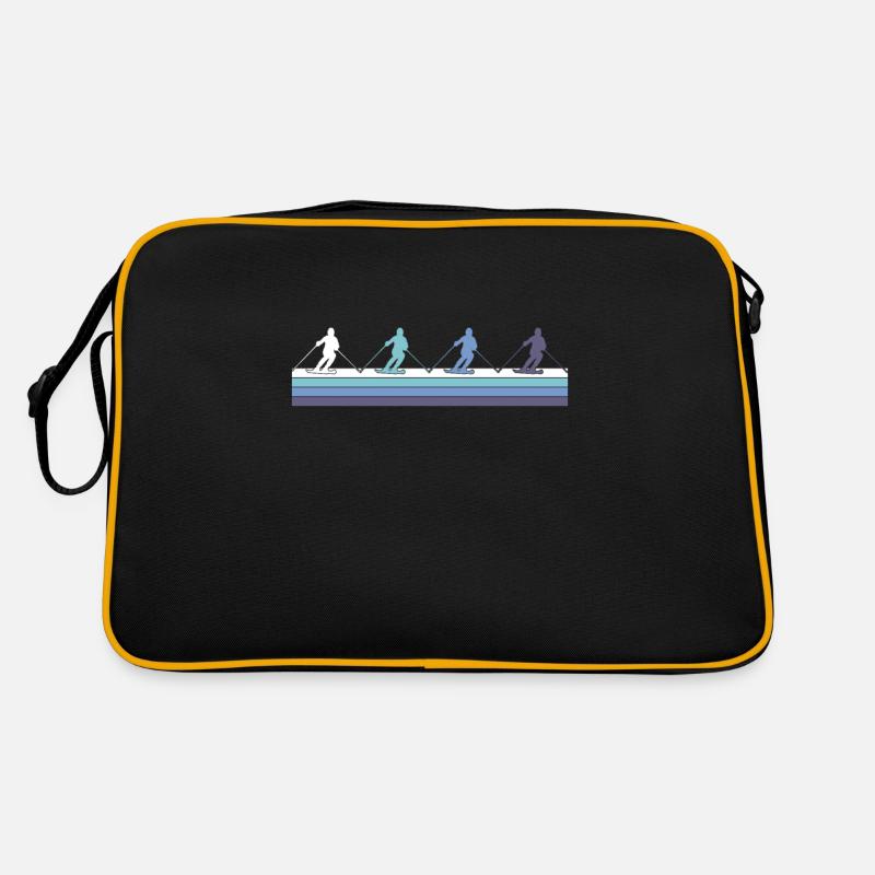 Ski - Retro Tasche - Schwarz/Gold