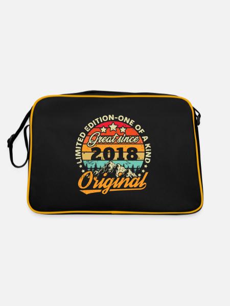 Birthday gift, Vintage 2018 - Retro Bag - black/gold - Back