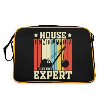 Funny Wrecking Ball Crane - Retro Bag - black/gold - Back