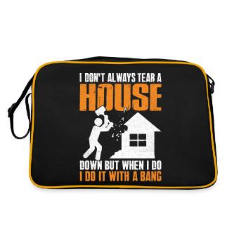 Journée amusante de démolition de maison - Sac Retro - noir/or - Dos