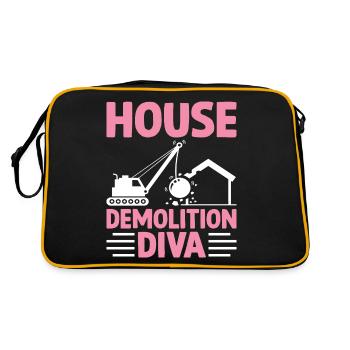 Funny Day Wrecking Ball Crane - Retro Bag - black/gold - Back