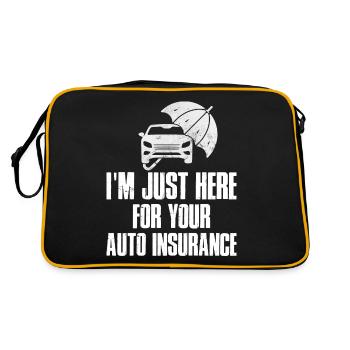 Funny Car Versicherungsagent - Retro Tasche - Schwarz/Gold - Hinten