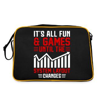 Lustiger Versicherungsmakler - Retro Tasche - Schwarz/Gold - Hinten