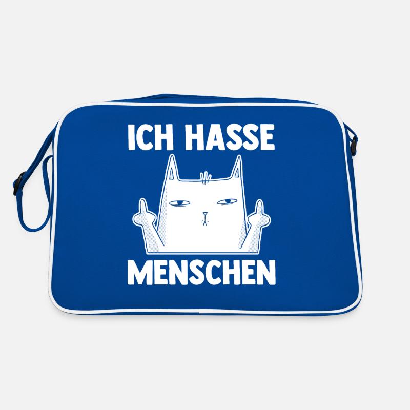 Katze Ich Hasse Menschen Retro Tasche
