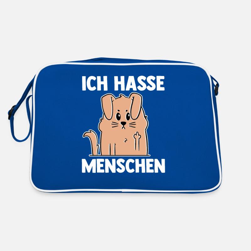 Ich Hasse Menschen Hund Retro Tasche