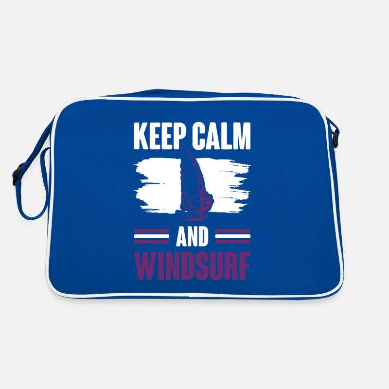 keep calm windsurfen Retro Tasche