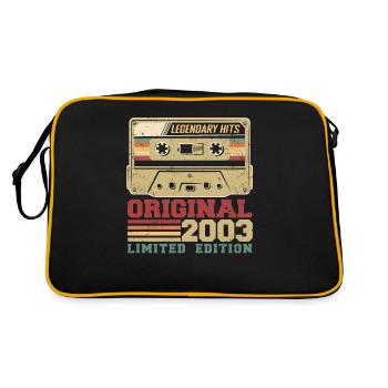 Original 2003 Vintage Jubiläumsgeschenk 2003 - Retro Tasche - Schwarz/Gold - Hinten