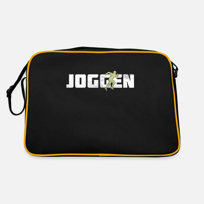 Joggen - Retro Tasche - Schwarz/Gold
