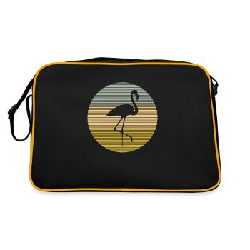 Flamingo - Retro Tasche - Schwarz/Gold - Hinten