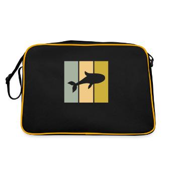 Fisch - Retro Tasche - Schwarz/Gold - Hinten