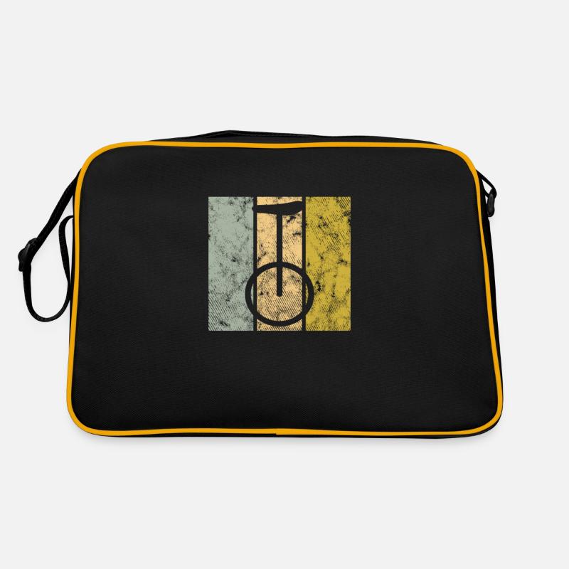 Einrad - Retro Tasche - Schwarz/Gold