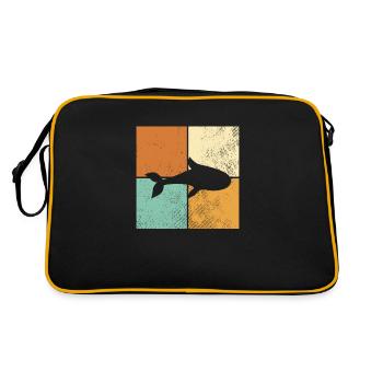Fisch - Retro Tasche - Schwarz/Gold - Hinten