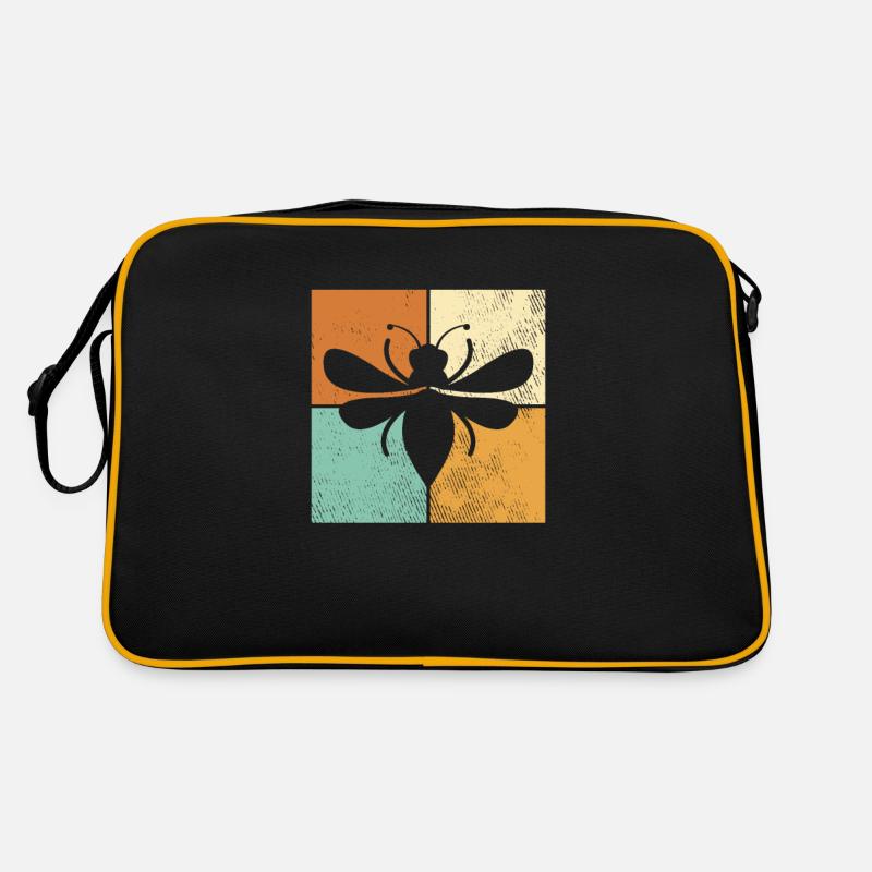 Biene - Retro Tasche - Schwarz/Gold