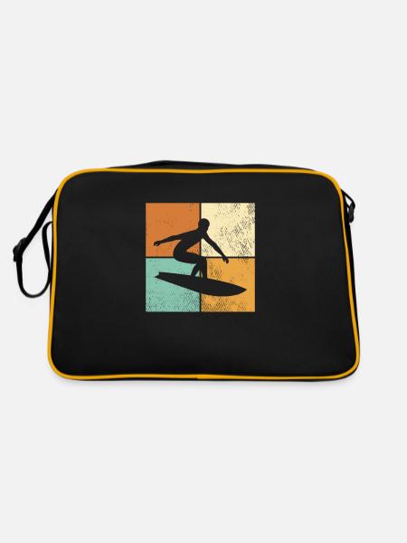 Surfen - Retro Tasche - Schwarz/Gold