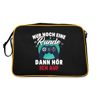 Nur noch eine Runde dann hör ich auf - Retro Tasche - Schwarz/Gold - Hinten