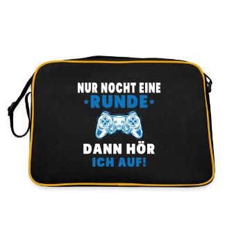 Nur noch eine Runde dann hör ich auf - Retro Tasche - Schwarz/Gold - Hinten
