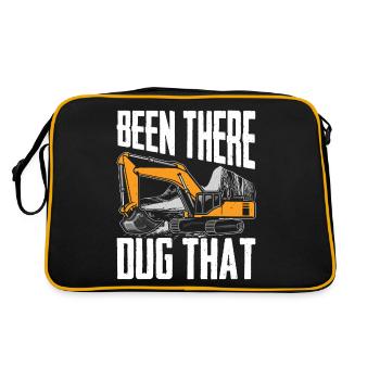 Lustiger Baggerführer HEO - Retro Tasche - Schwarz/Gold - Hinten
