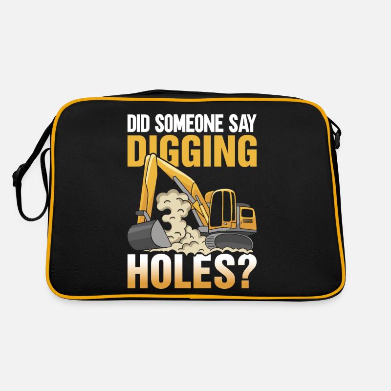 Funny Excavator Driver Heavy Equipment HEO Retro Bag