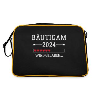Bräutigam 2024 Verlobung Bräutigam zu sein - Retro Tasche - Schwarz/Gold - Hinten