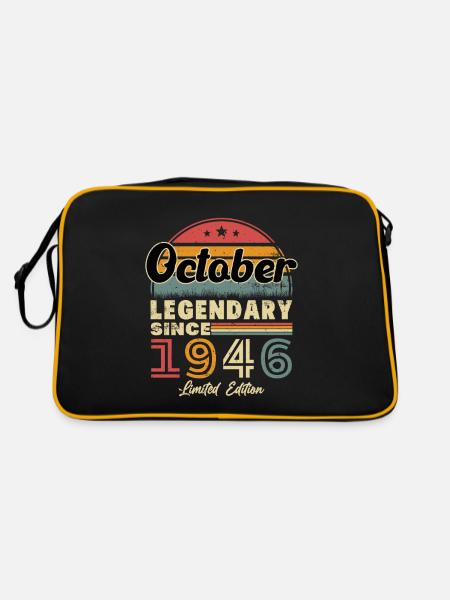 Cadeau D'anniversaire Octobre 1946 Vintage - Sac Retro - noir/or