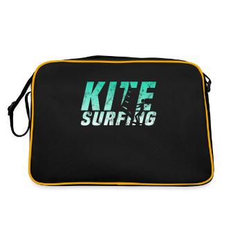 Kite surfen - Retro Tasche - Schwarz/Gold - Hinten