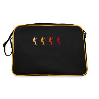 Kite Surfen Retro - Retro Tasche - Schwarz/Gold - Hinten