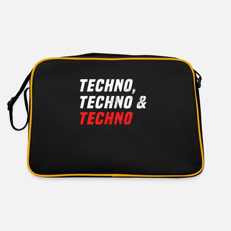 Techno Techno Techno - Retro Tasche - Schwarz/Gold