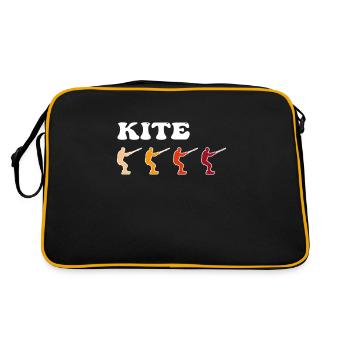Kite Surfen Retro - Retro Tasche - Schwarz/Gold - Hinten