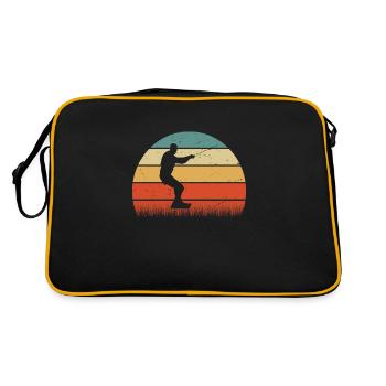 Kite Surfen Retro - Retro Tasche - Schwarz/Gold - Hinten